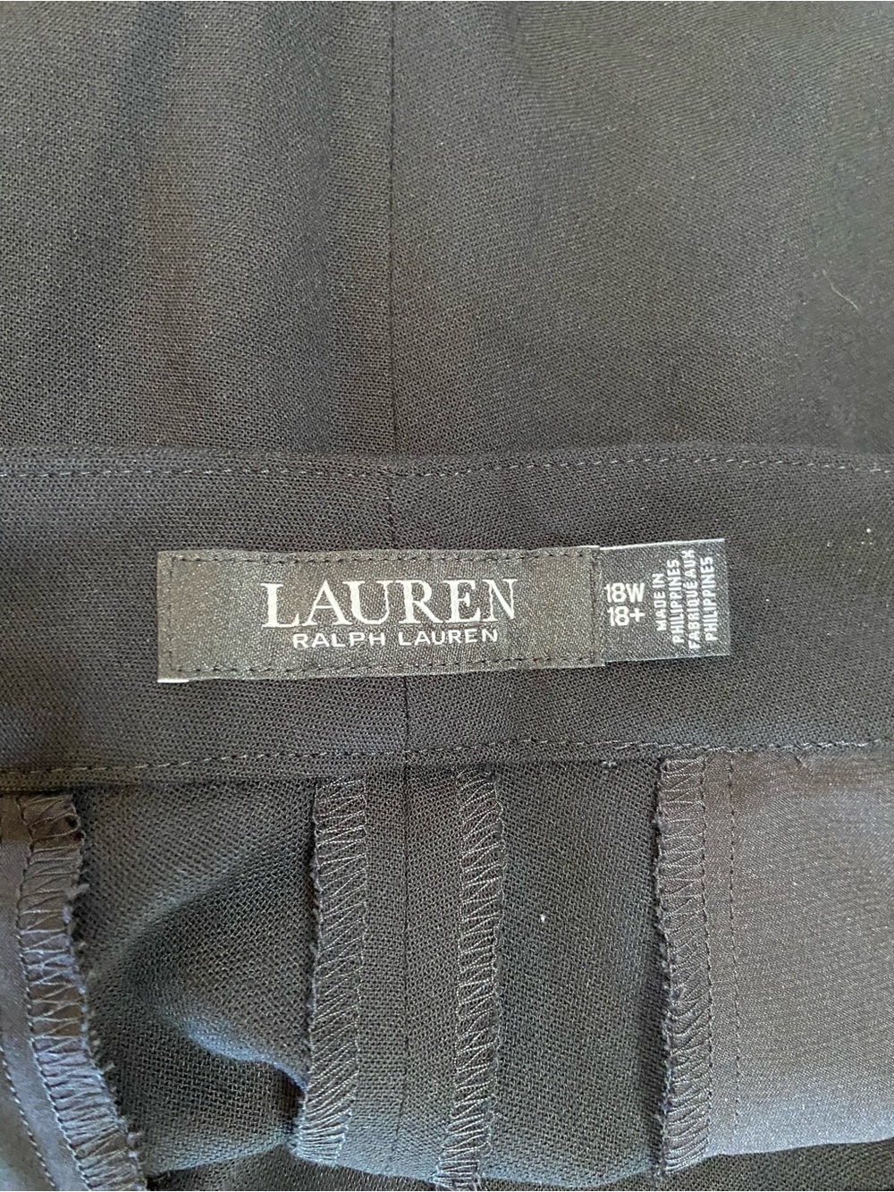 NWT Black Label Lauren Ralph Lauren Black Satin Stripe Pants Size 18W. - Picture 7 of 8